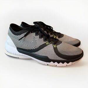 Nike Free Trainer 3.0 V4 Gym‎ Shoe Mens Sz 8 Black White Sneaker 749361-017